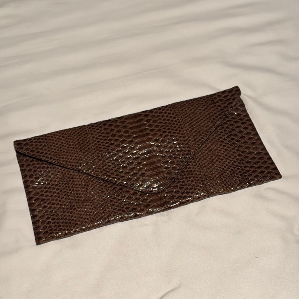 UE Faux Alligator Skin Envelope Clutch